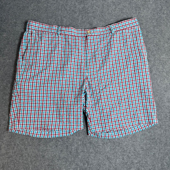 Peter Millar Other - Peter Millar Featherweight Gingham Seersucker Shorts Mens 42 Red Blue White